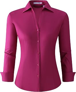 Alex Vando Women's Blouse Button Down Shirt Blouse Made of Bamboo Non-Iron Business…