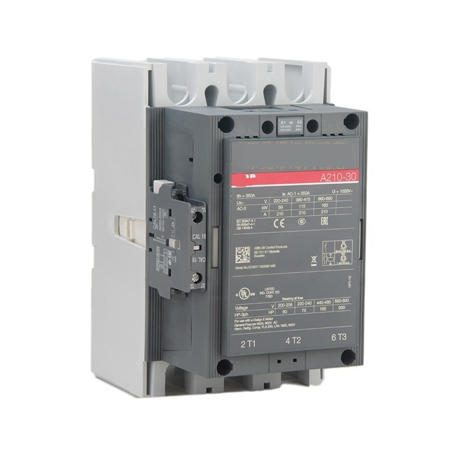 Contattore CA interruttore di bassa tensione A210-30-11 * 220-230V 1SFL511001R8011
