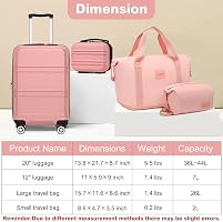 Amazon.com | Kono Luggage Set 4 Piece Carry On Hardside Luggage