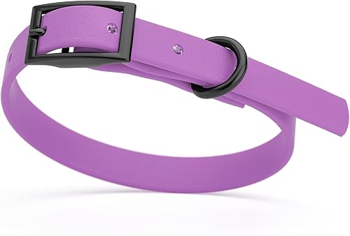 Miniatura 1 de Dogline Biothane - Collar impermeable para perro, resistente cincha de nailon recubierto con herrajes negros, a prueba de olores para un fácil