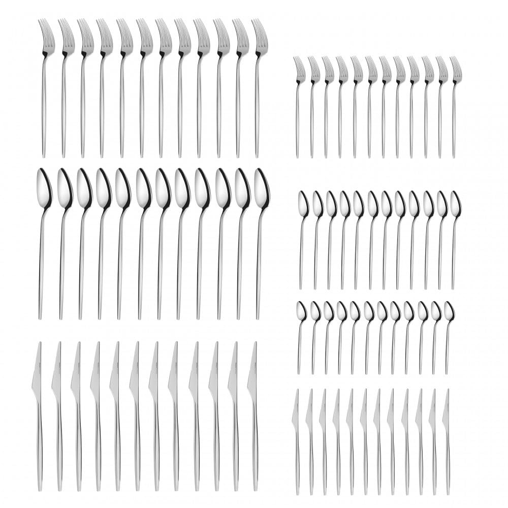 Karaca Moongate 316 Premium - Set di posate con scatola da 84 pezzi