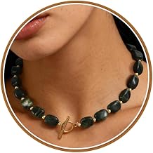 JSJOY Chunky Beaded Choker Necklaces for Women Teen Girl Multicolored Acrylic Beads Necklace for Women Graduation Gifts for Mom Crystal Choker Necklace Wife Birthday Gift Ideas