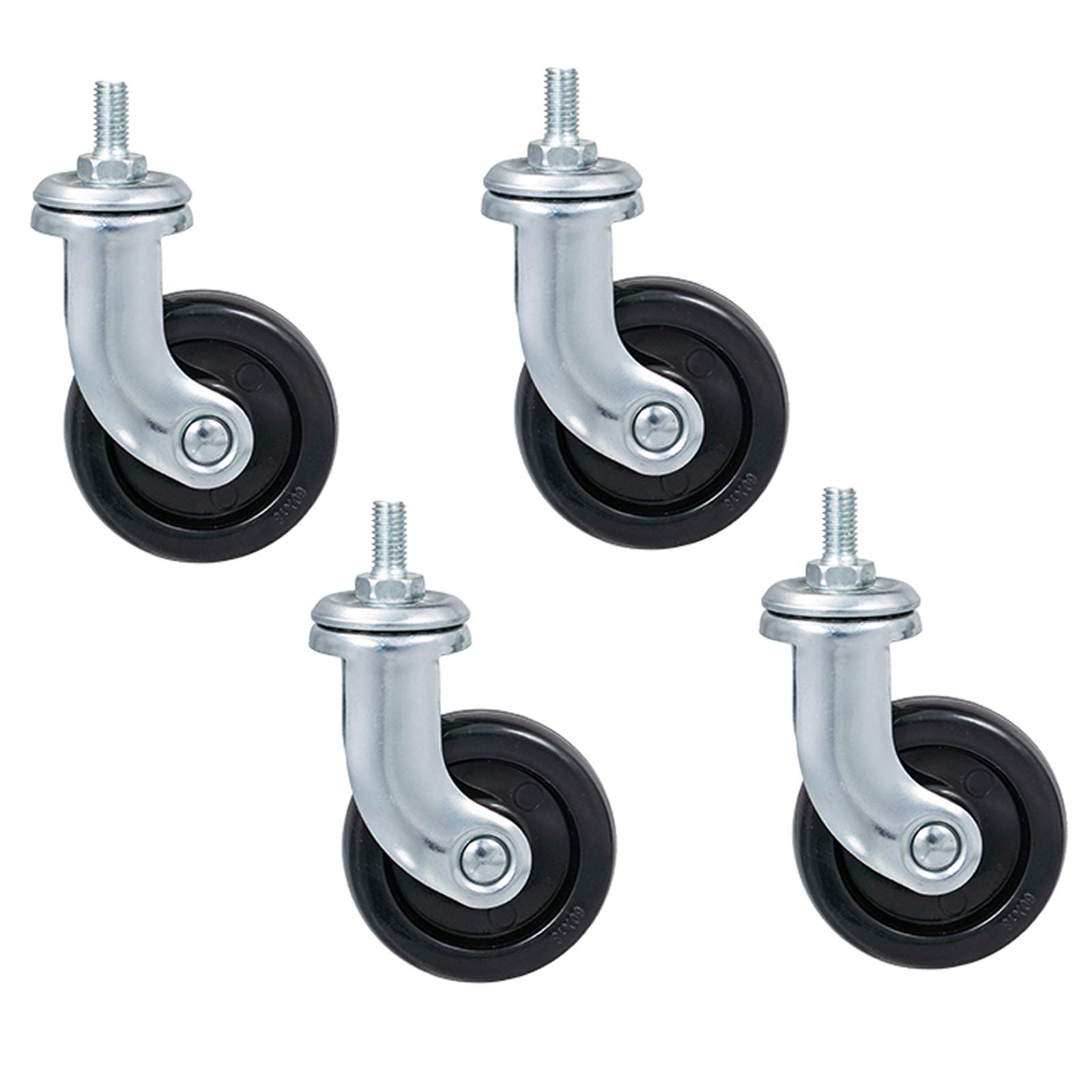 ZGUOUZANTYE Swivel Caster Wheels For Furniture Threaded Stem M8x15mm Load 75kg 4 Pcs Universal Moving Wheel Beauty Salon Trolley