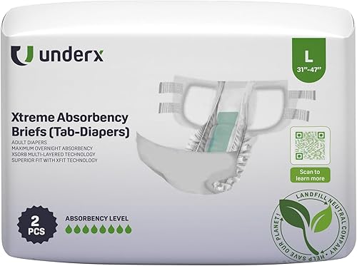 Underx Pañales para adultos con pestañas, calzoncillos desechables para incontinencia para mujer, gran absorción, protección contra fugas durante la