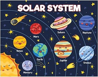 The Solar System Poster for - Planets and Space Educational Chart for Classroom, Homeschool, or 's Room Wall Decor(Unframed,08x12inch(20x30cm))