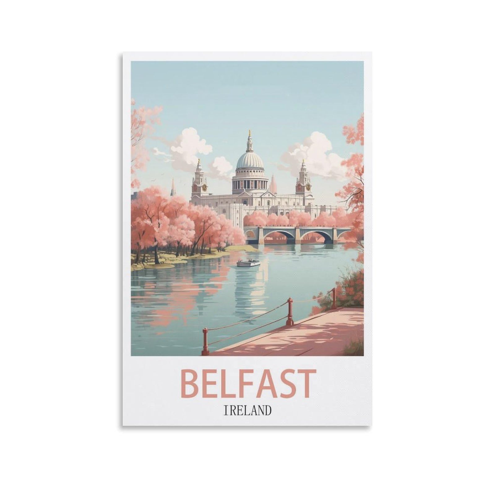 EZMLFA 5D Diamond Art Kits for Beginner,Belfast Ireland,Diamond Art House DIY Diamond Art Kits for Home Wall Decor 40x40cm