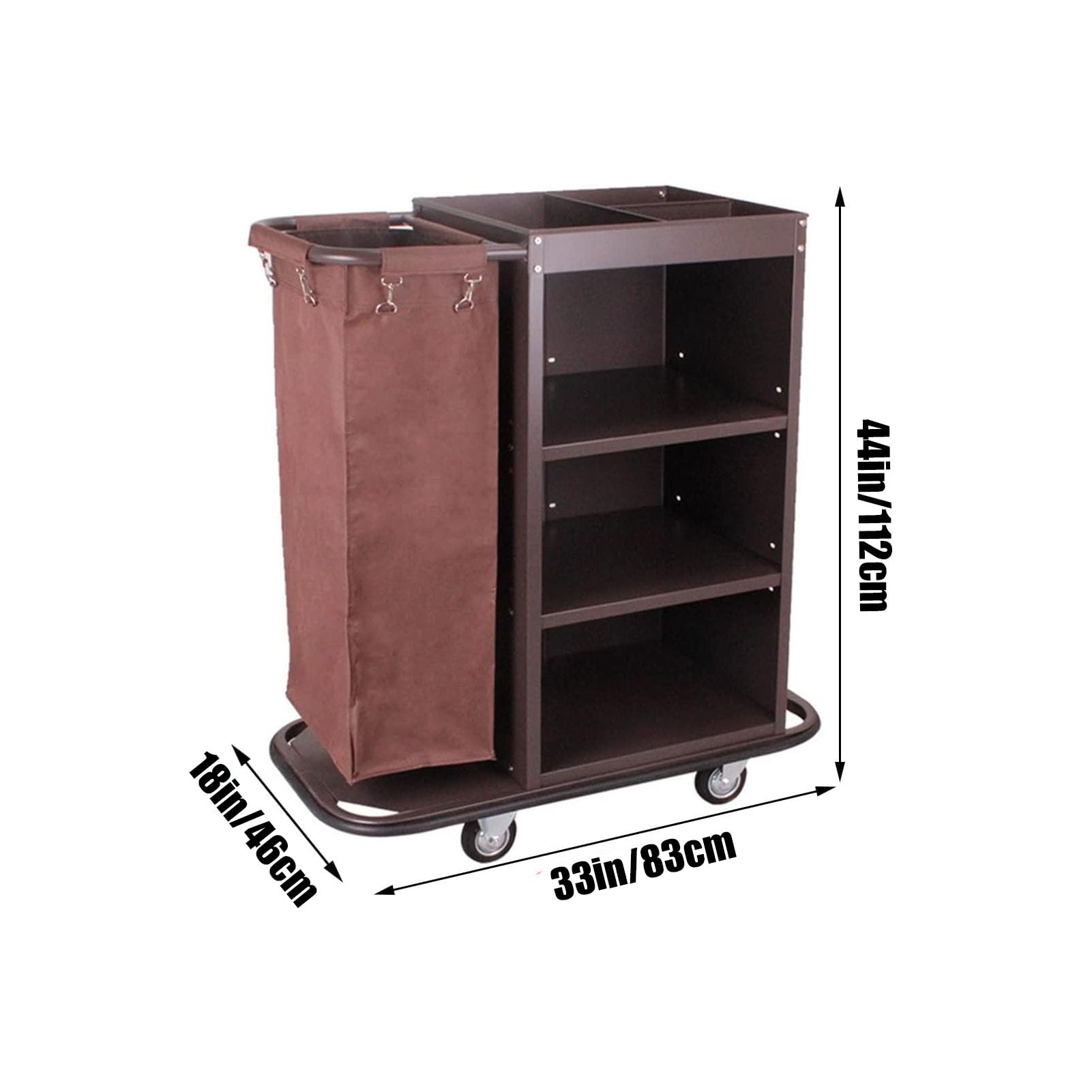 Carrello multifunzione per la pulizia dell'hotel, carrello per la pulizia commerciale con borsa Lar Capaci e ruote lisce, facile da manovrare per una pulizia efficiente
