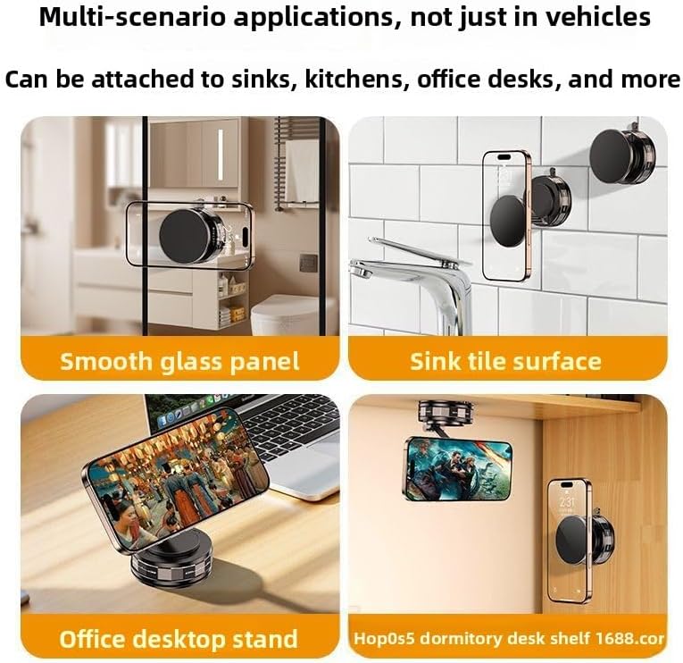 Miniatura 6 de Soporte magnético para teléfono de coche, soporte para teléfono celular, soporte de teléfono con ventosa, soporte de navegación plegable para