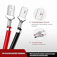 Vista 4 de Nilight Arnés de cableado de barra de luz LED, 2 unidades, 12 AWG, kit de extensión de 10 pies para luces de trabajo todoterreno, conducción