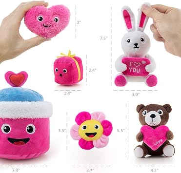 Baby Stuffed Animal, Baby Crinkle Heart Cute Love Bear Girl Toys Playset Gift Idea Party Decoration Toy for Ages 3 Months and up