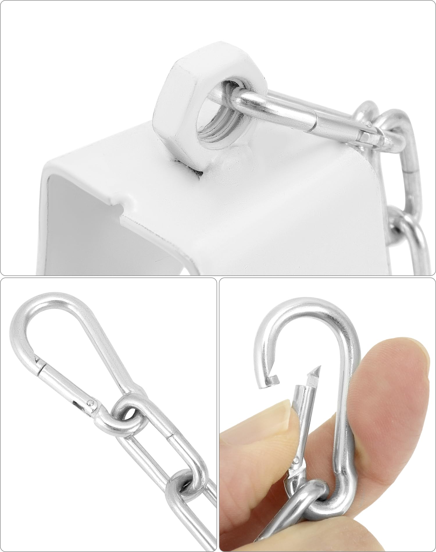 QWORK Wandhalterung aus Stahl für 2 Zylinder, 2 Sets, langlebige Gasflaschenhalterung mit Schrauben und Sicherheitskette unterstützt