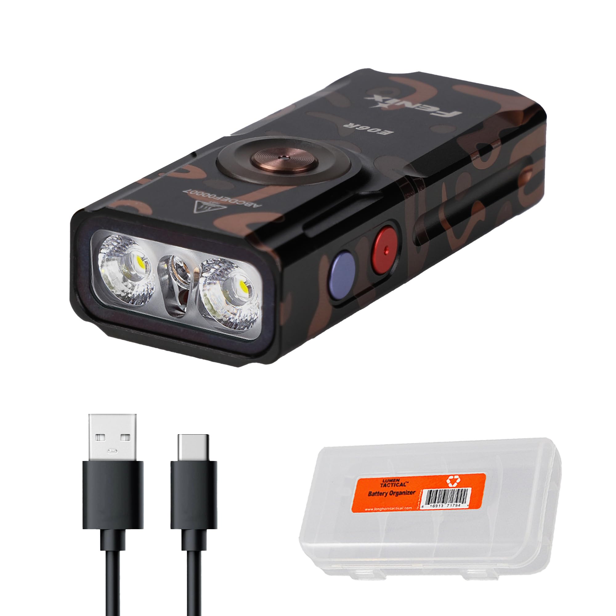 Fenix E06R 700 Lumen 3-in-1 EDC Keychain Flashlight, USB-C Rechargeable, Includes UV Light and Organizer (Graffiti) : Tools & Home Improvement