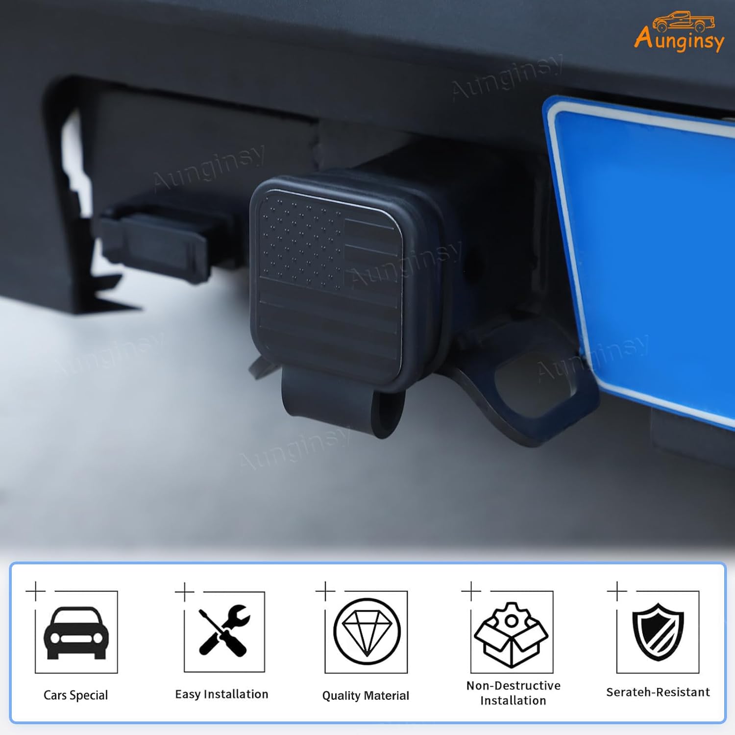 Aunginsy Trailer Hitch Cover Compatible with Ford Maverick 2022-2026, Pickup Truck Trailer Hitch Cover Tube Plug Insert Rubber Tow Receiver Hitch Tube Cover Plug Cap Protection Exterior Accessories