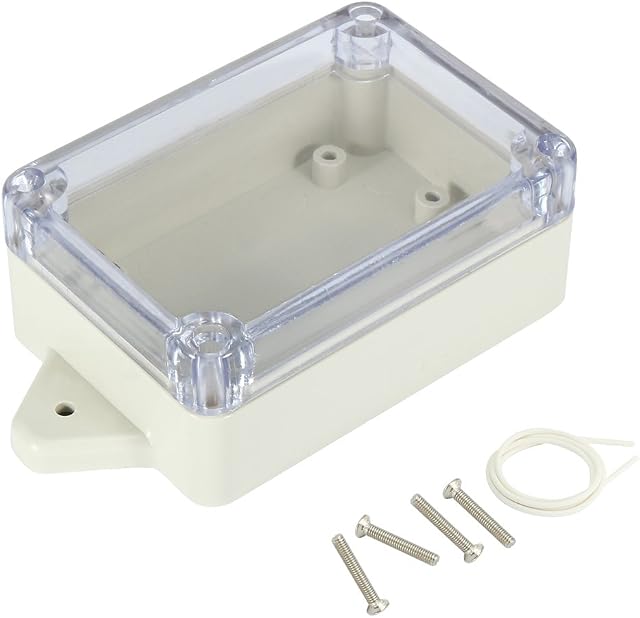 sourcingmap 3.3"x2.3"x1.3"(83mmx58mmx33mm) ABS Junction Box Universal Project Enclosure w PC Transparent Cover