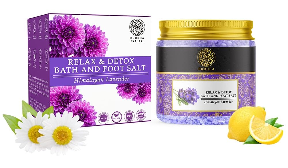 Buddha Natural Lavender Bath Salt & Foot Soak Salt (100 Gram) - 100% Ayurvedic - Enhances Bathing Experience With Mood Relaxation-image-47