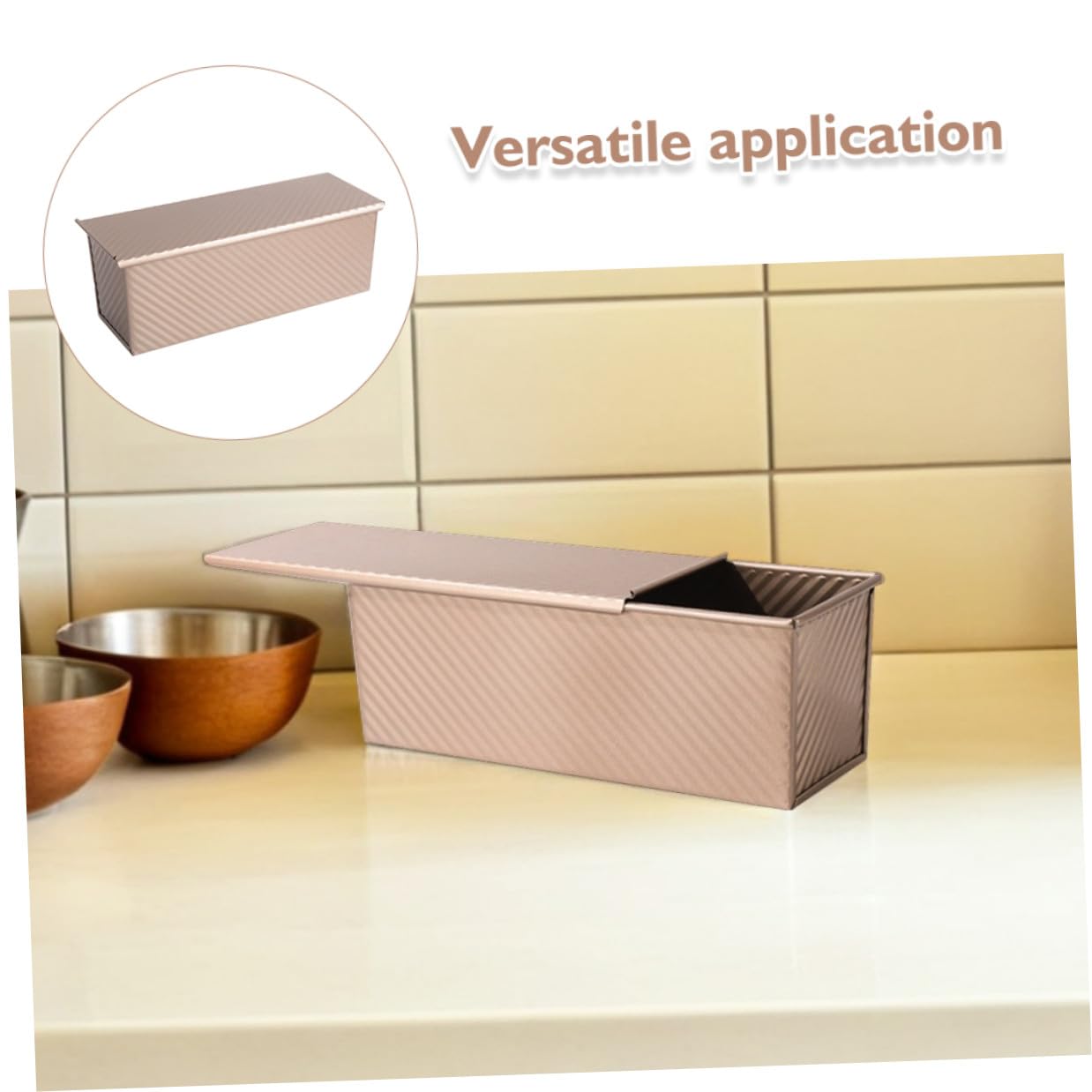 ifundom Stampo per Pane Teglia Antiaderente con Coperchio Versatile e Rinforzato in al Carbonio per Pranzi per Toast per Pranzi e Cucina Quotidiana