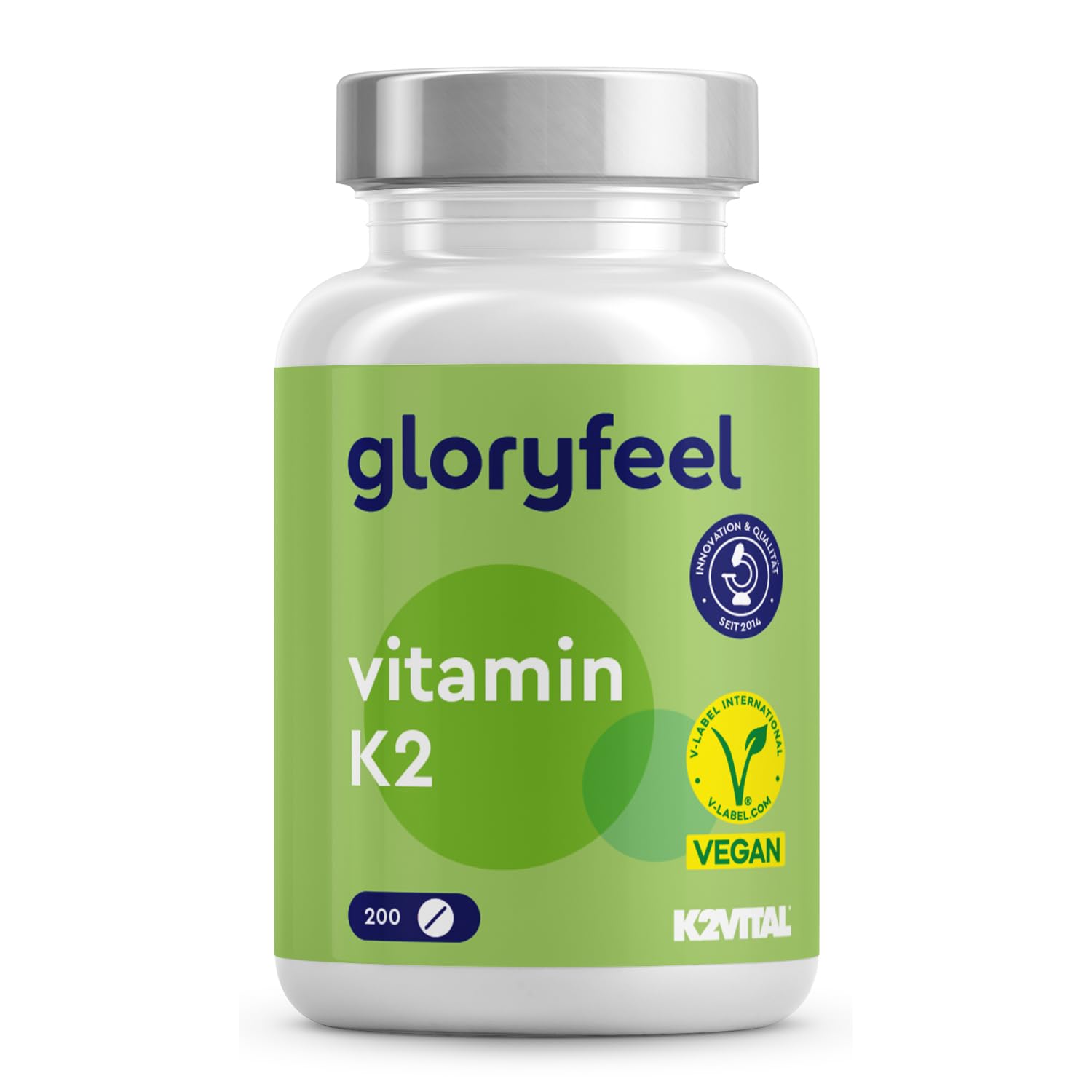 Bayer Vitamin K2 MK-7 Tabletten 200 µg – vegane 200 Stück, K2VITAL Premium-Rohstoff All-Trans MK-7