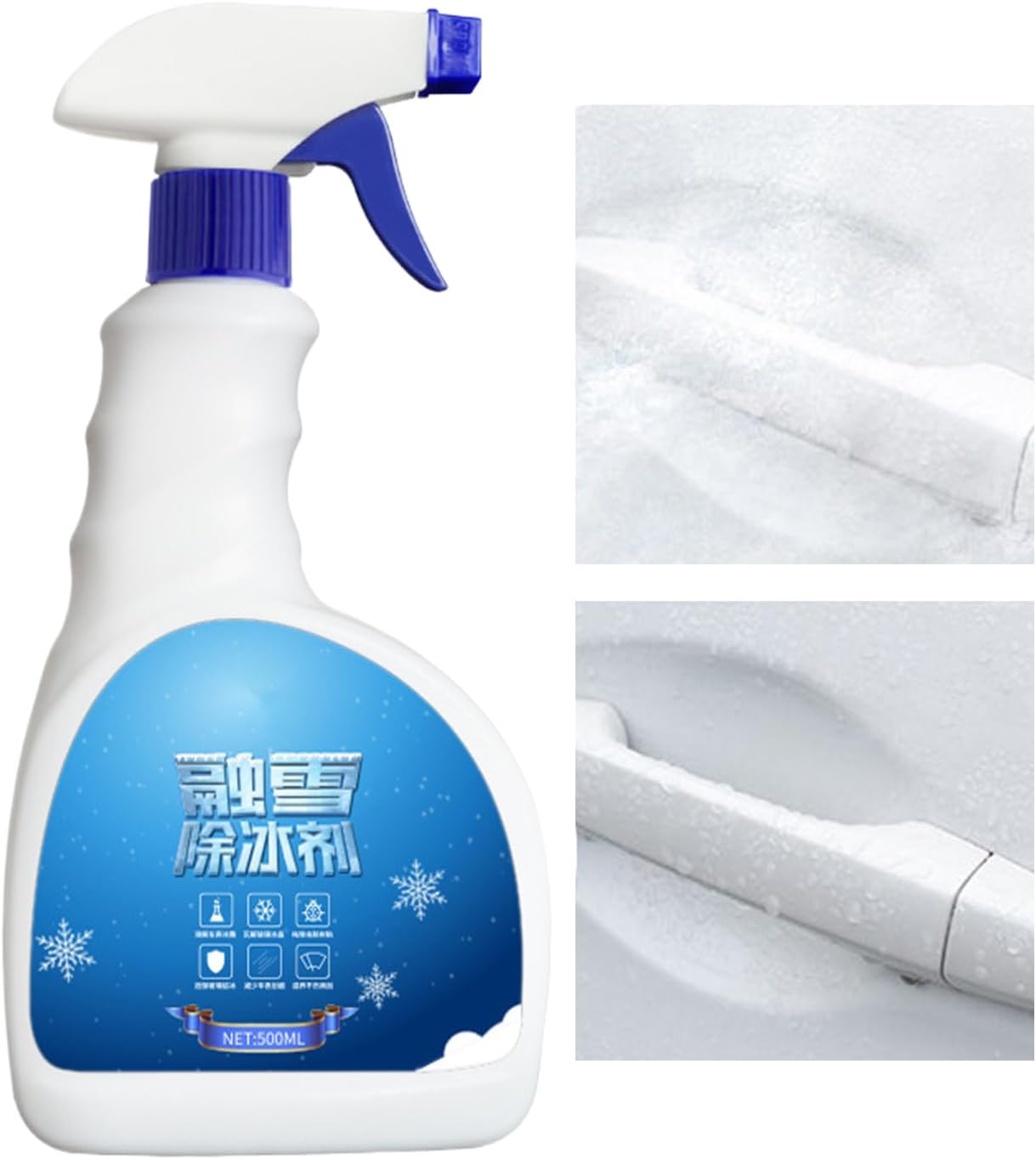 Car Ice Melter Spray,Auto Melting Transparent Removal 500ml - Car Ice Melt Spray Quick Thaw - for Trucks SUVs Auto Vehicle Winter Driving Outdoor Camping Picnic
