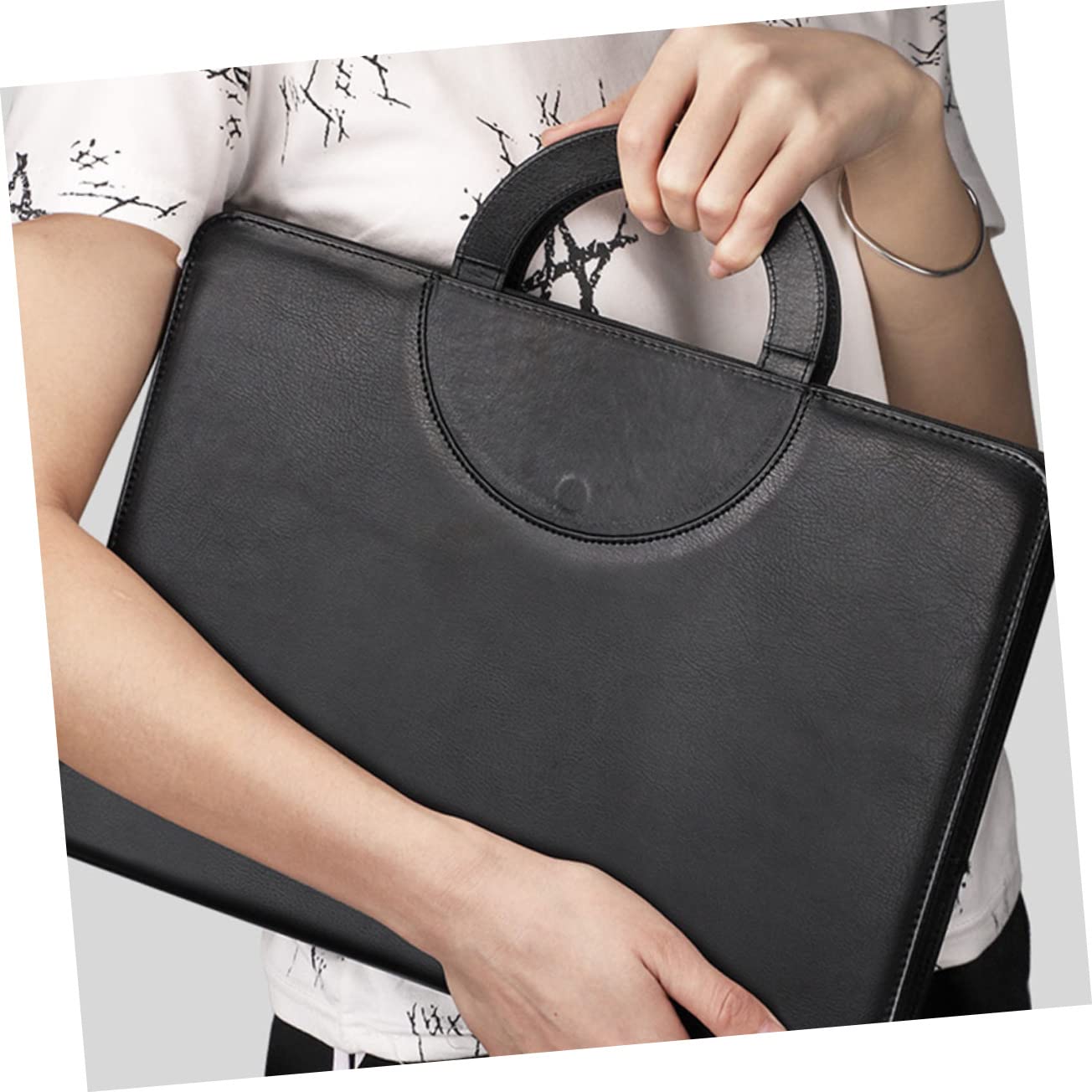 LALAFINA Cartella Portadocumenti Business A4 con Zip, Pu Nero | Formato A4, Include Blocco Note e Calcolatrice, per Riunioni e Viaggio di Lavoro