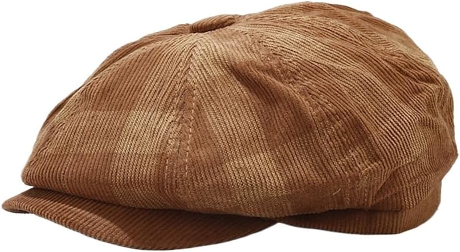 Newsboy Flat Cap Adjustable Corduroy Golf Cabbie Hat Classic Vintage Beret