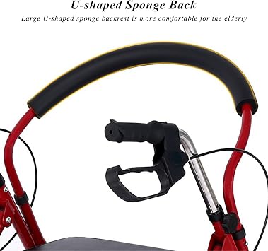 Upright Walker - Seniors Walker with Seat, Standing Walker Walker Back Electro Trolling Mobility Walker Aids with Seat Armrest vision