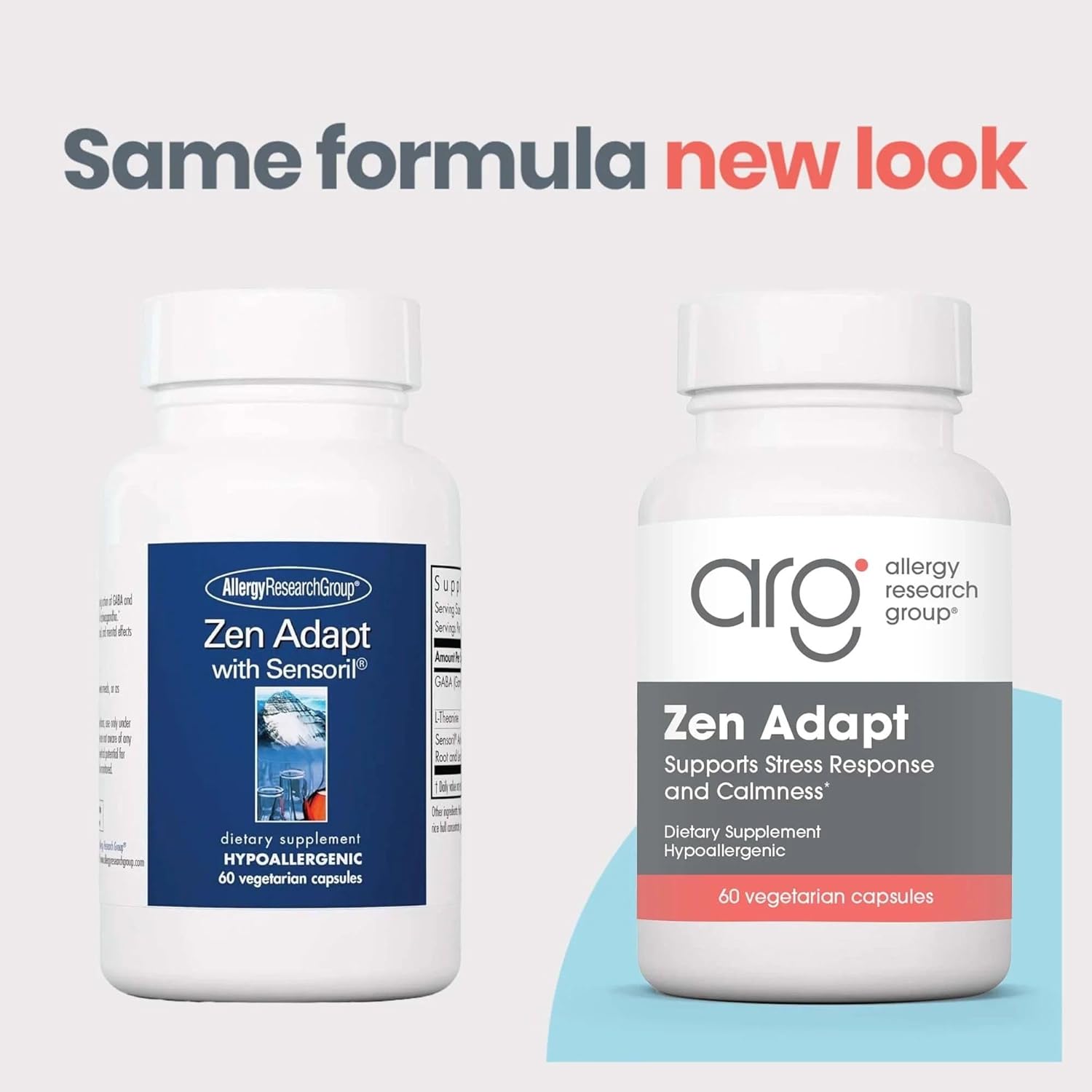 NutriCology ZenMind Adapt - 200 mg L-Theanine, 125 mg Ashwagandha & 550 mg GABA - Supports Stress Response and Calmness - Vegetarian Capsules - Hypoallergenic Formula - 30 Servings - 60 Capsules