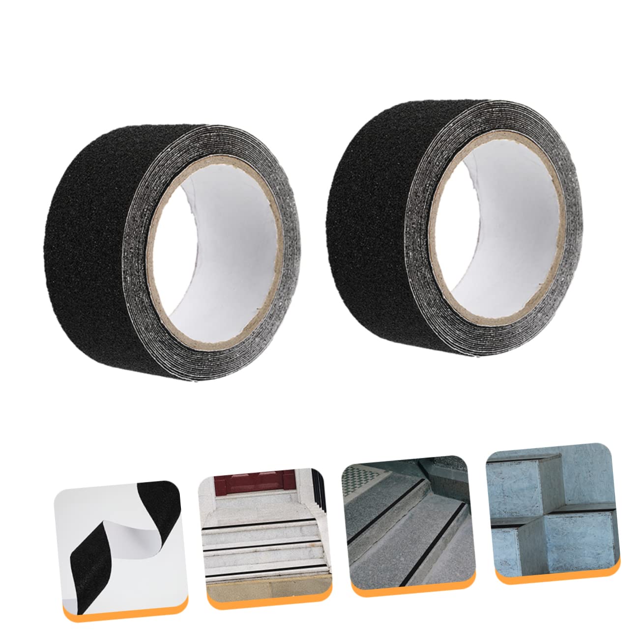 Cabilock 2 Set Nastro Antiscivolo Anti Slip Scala Nastro -skid Strisce Di Trazione Non Skid Fare Un Passo Presa Per Le Scale Grip Pavimento Passi Nero Pvc 2 * 2