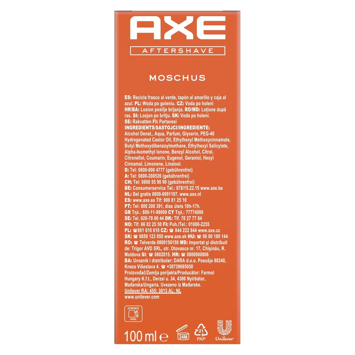 AXE Aftershave für Männer 6er Set für gepflegte Haut - in beliebten Duftrichtungen - Alaska, Moschus & Black - jeweils 2x 100ml