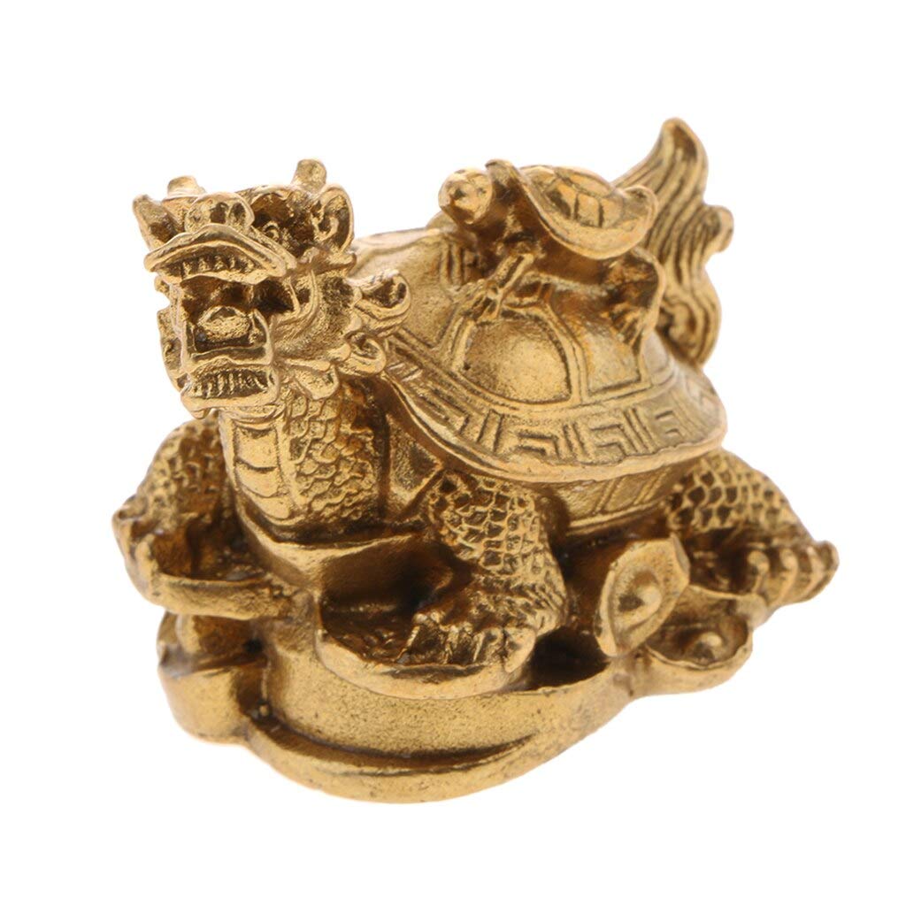 Sculture Mini Statua Decorazioni for la casa Stile casuale, Scultura astratta moderna Statua Artigianato Famiglia, Feng Shui Drago d'oro Tartaruga Protezione della ricchezza Figurina Regalo di congrat