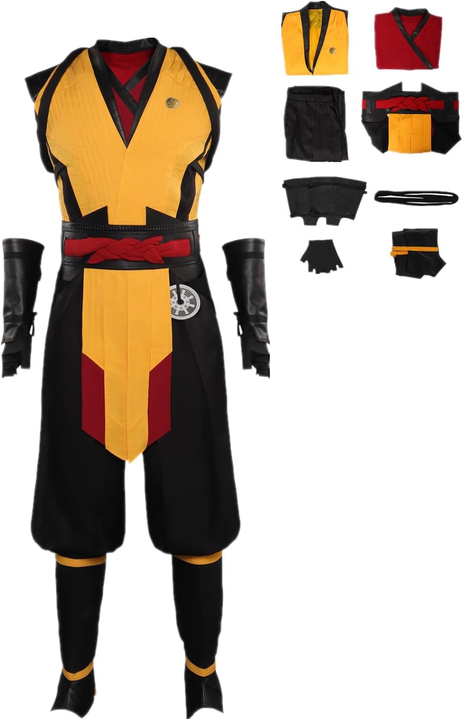 IOONCHI Mens Costume Mask Deluxe Outfit Cosplay Costume Unifrom Vest Pants Halloween Suit Adult
