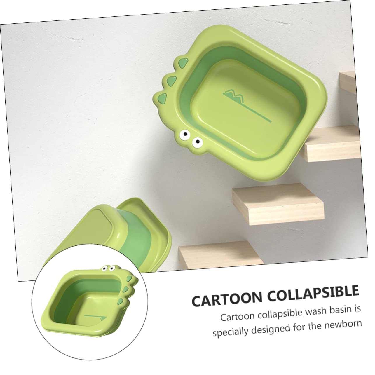Thickened Foldable Newborn Wash Basin Cartoon Design Portable and Sturdy Washbasin for Boys and Easy to Clean and Carry