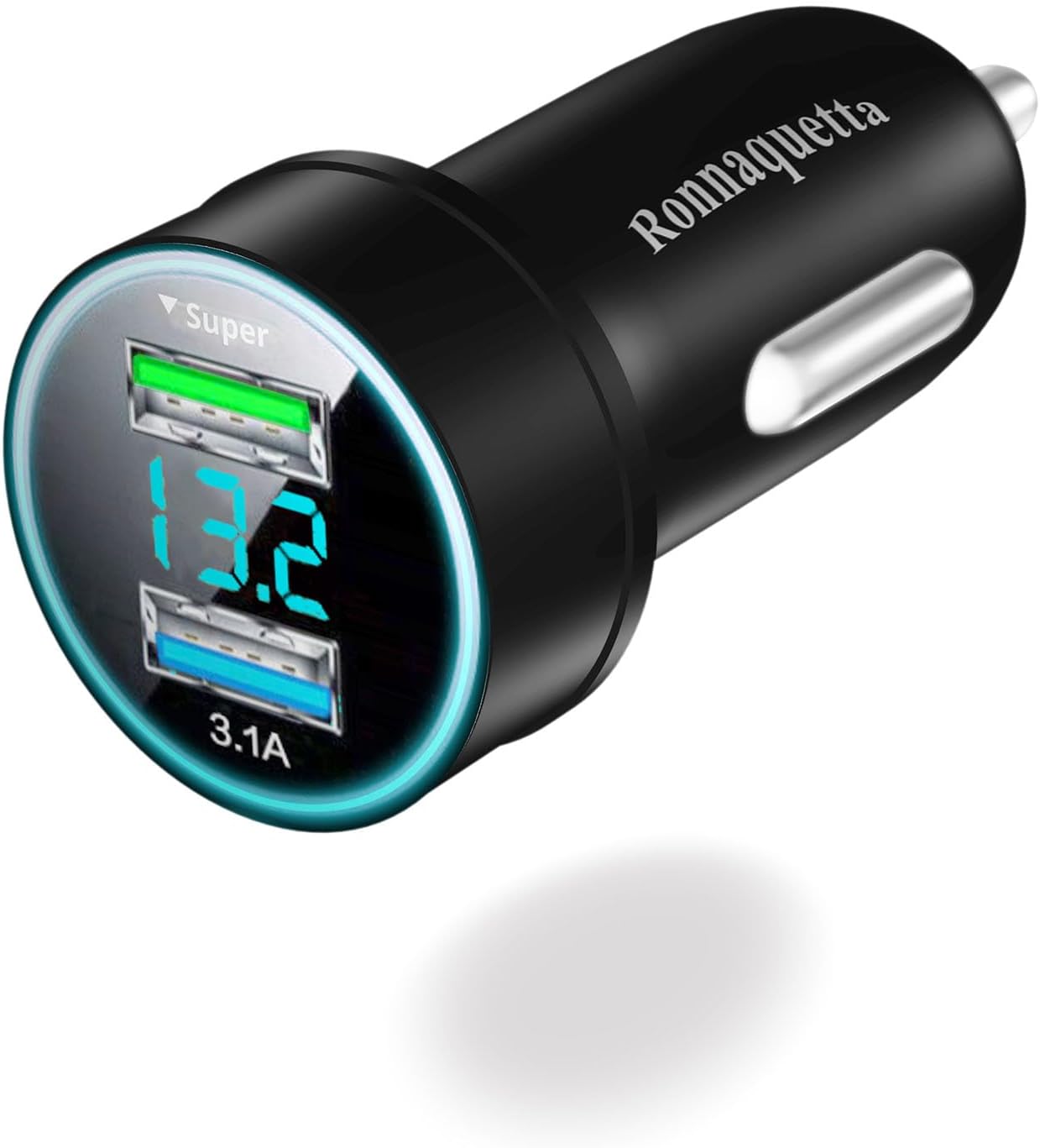 Car Charger Car Voltage Display, Phone Car Charger Wide Voltage Input 2 Ports, USB