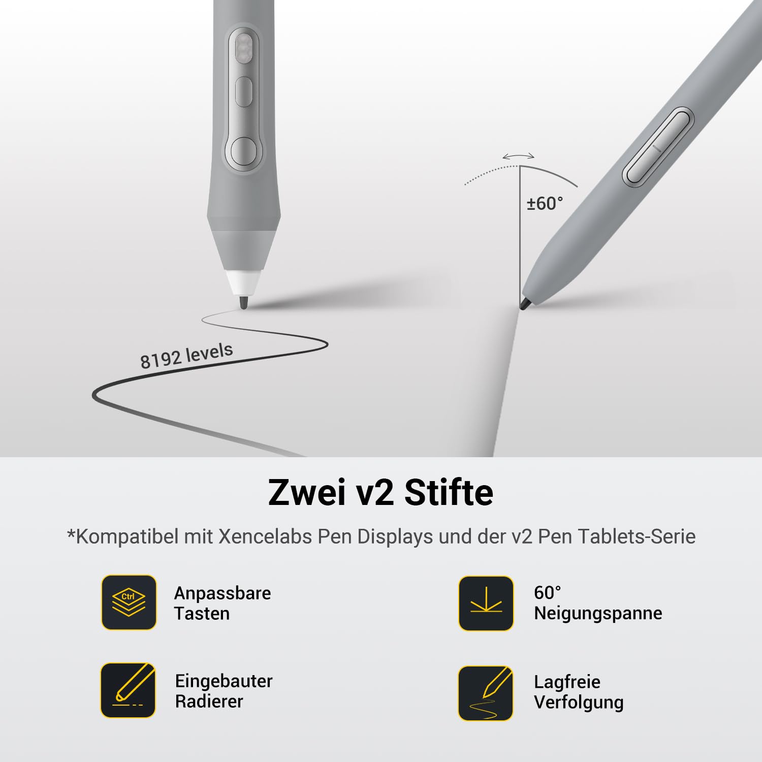 Xencelabs Pen Tablet Medium Bundle SE v2 Professionelles Grafiktablett 12 Zoll für Profi Kreative Zeichentablett mit 2 Batteriefreien Stiften und Quick Keys