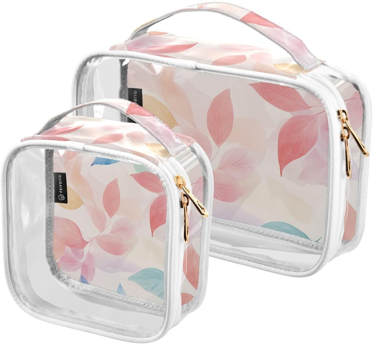 2 Pack clear travel toiletry kit TSA approved multifunctional makeup bag small shaving essentials