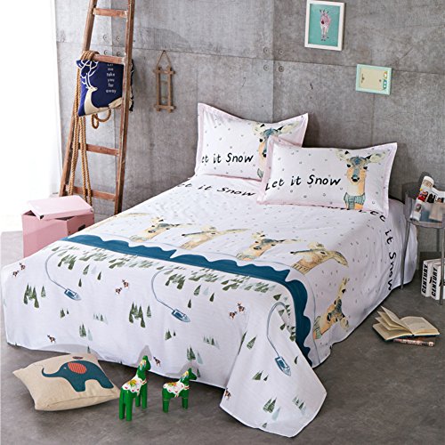 Coton imprimé lits doubles anti-glissement drap large 250x250cm