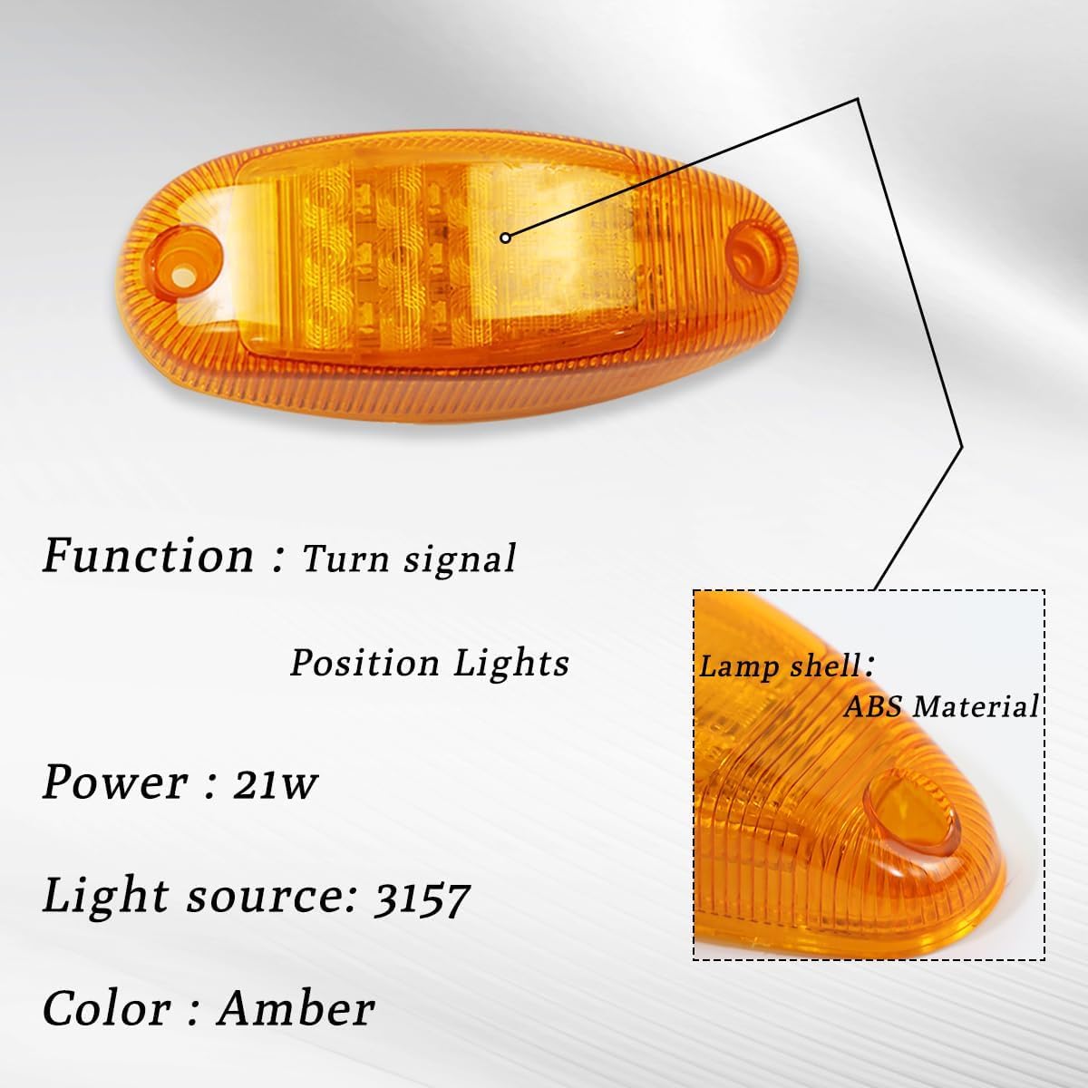 Side Turn Signal Marker Light Amber corner lights Assembly Fit for International Prostar Truck 2 PCS