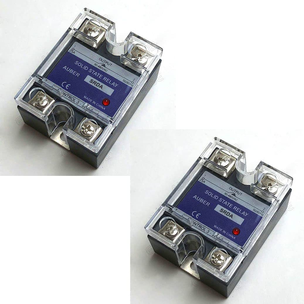 2 PCS Auber SRDA40 40A AC Solid State Relay SSR for PID Temperature Control