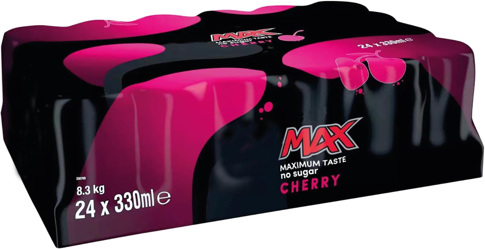 No Sugar Cola Cans - 24 x 330ml | Bold Cherry Flavor, Zero Sugar | Carbonated Low Calorie Cherry Cola Flavoured Soft Drink with Sweeteners