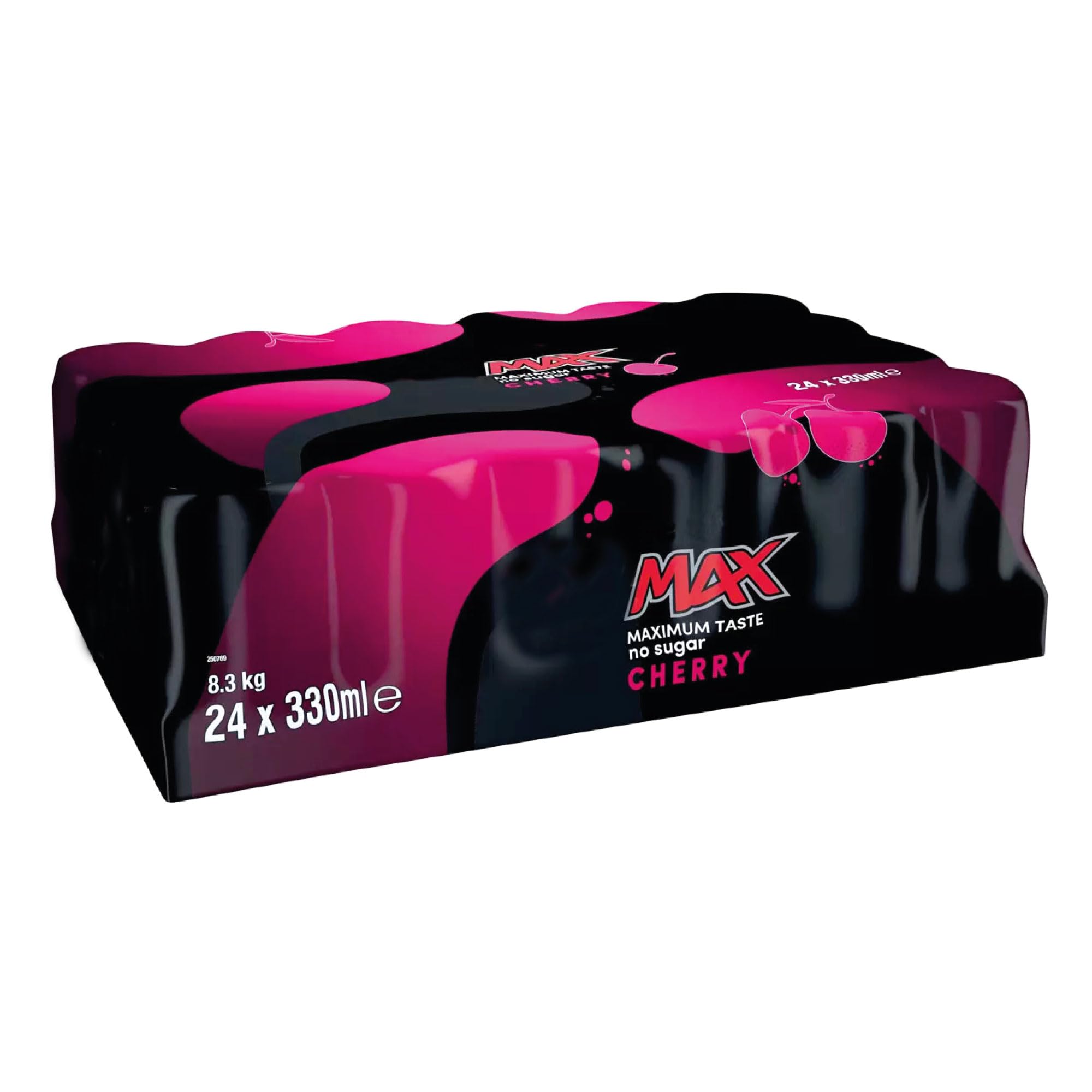 No Sugar Cola Cans - 24 x 330ml | Bold Cherry Flavor, Zero Sugar | Carbonated Low Calorie Cherry Cola Flavoured Soft Drink with Sweeteners