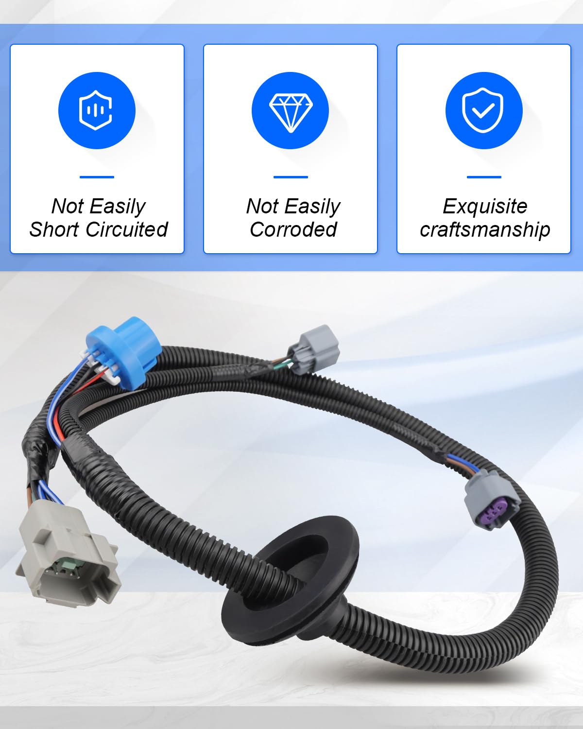 Headlight Wiring Harness Fit for Peterbilt 386 (2005-2015)/387 (1999-2010), Replace 61A3002-0474, 1-34267, 2PCS