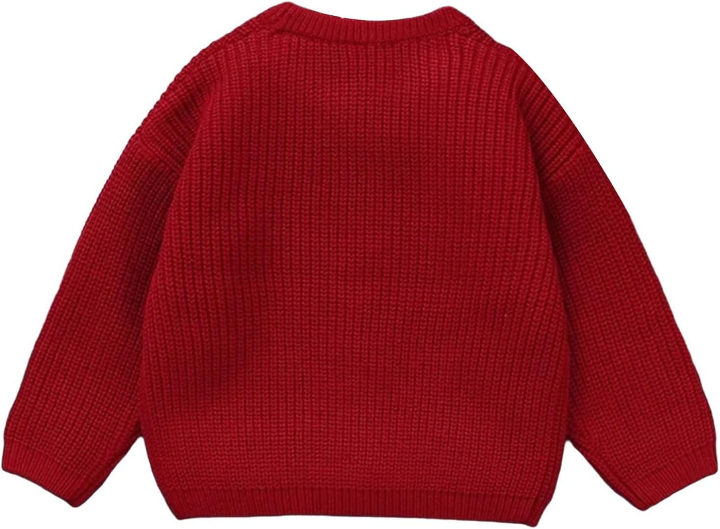 Toddler Baby Girl Knit Sweater Outfit Deer Pullover Crewneck Warm Christmas Sweatshirt