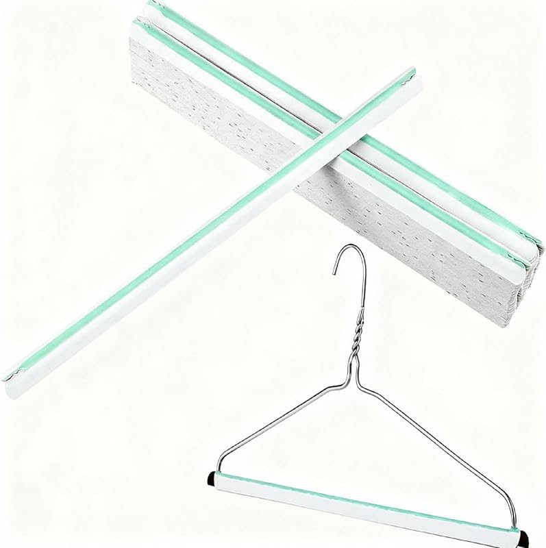 Paquete de 100 de papel de 17 pulgadas Protectores de soporte de pantalones Cartón de tintorería con tira antideslizante azul para ropa, pantalones de metal Perchas de abrigo Adaptador de ropa Almacenamiento de viaje (sin perchas)