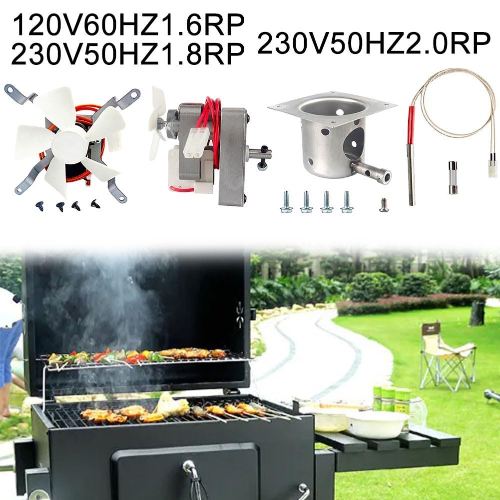 Robustes Grillteil-Set mit Schneckenmotor, Induktionsventilator, Flammentopf, Hot Rod-Zünder und Schrauben, geeignet für Pellet-Grills (120 V, 60 Hz, 1,6 U/min)
