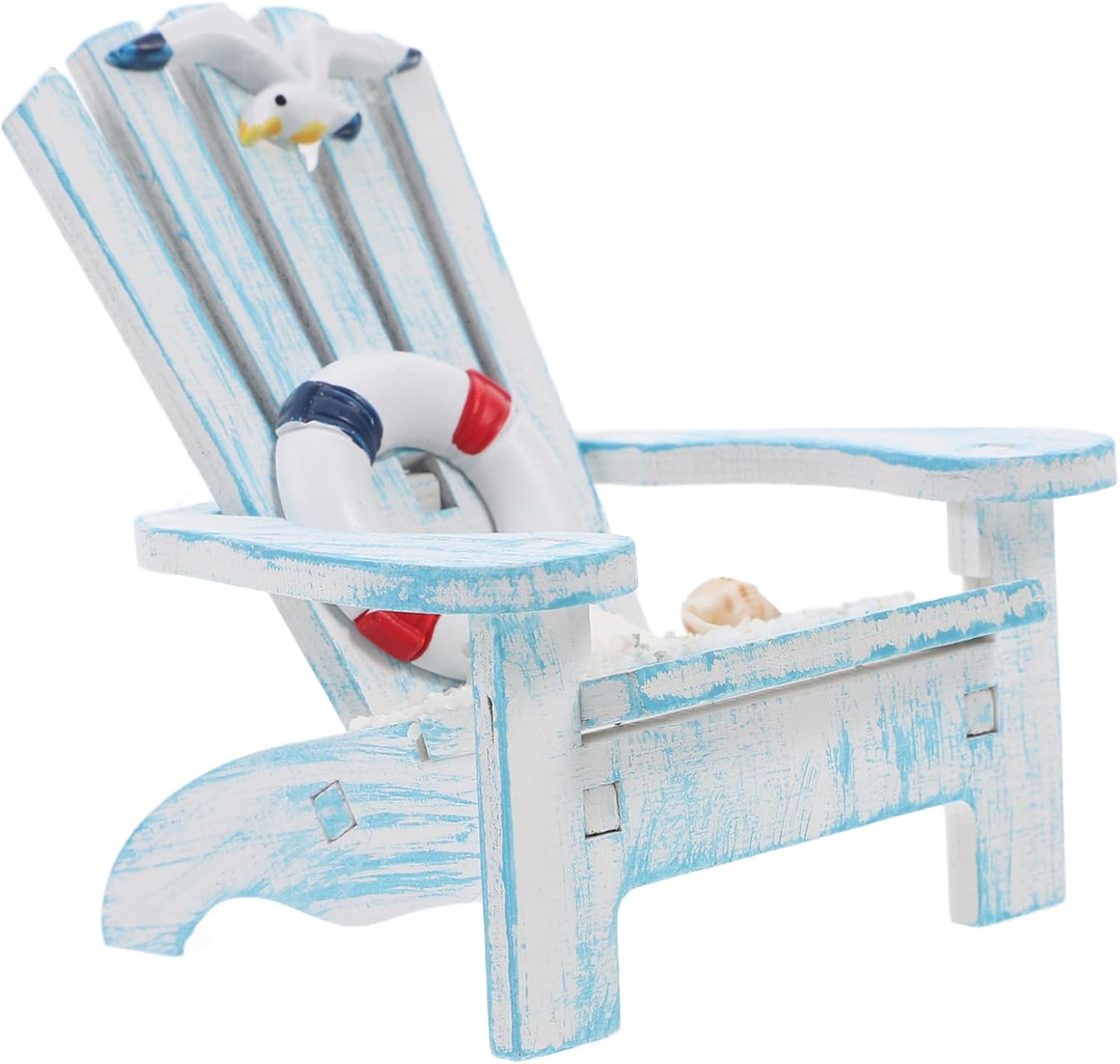 Miniature Beach Chair Phone Stand Nautical Style Ornament for Desktop Coastal Decor Mediterranean Home Decoration Adorable and Functional Miniature Chair for Relaxation and