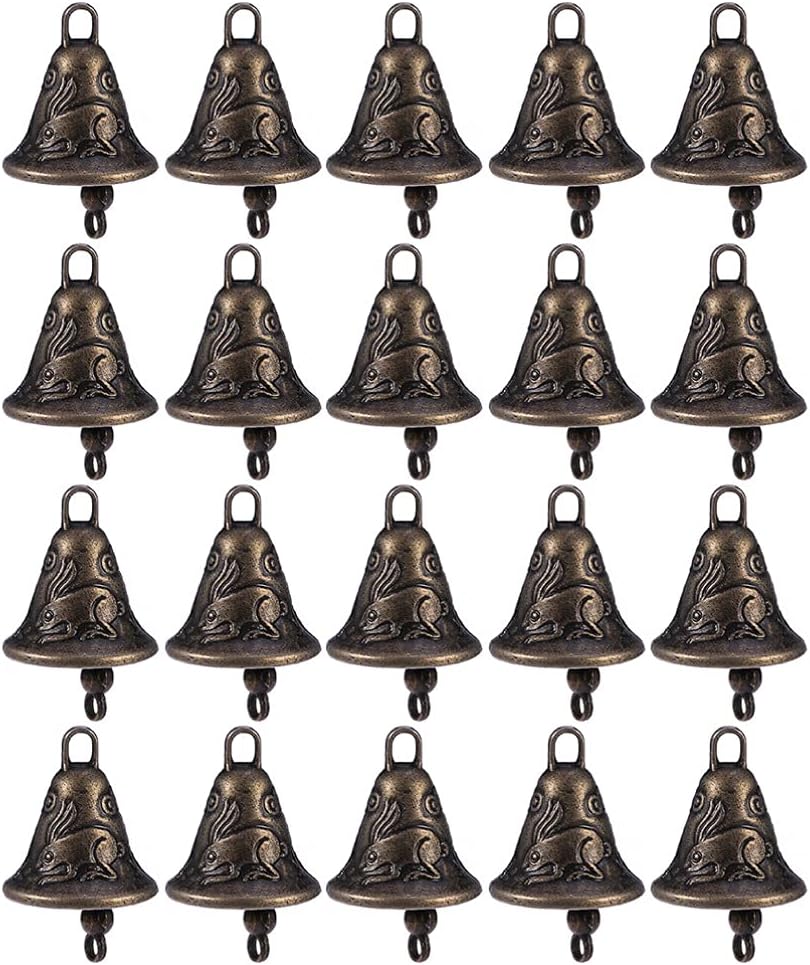 DOITOOL 20Pcs Cow Horse Grazing Bells Sheep Cattle Goat Bells Vintage Craft Bells Farm Animal Bells Pet Collar Bell Noisemaker Rustic…