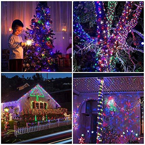 HAHOME Blinking Fairy String Lights,33Ft 100 LEDs Indoor and Outdoor Starry Lights with Power Adapter for Christmas Halloween Wedding and Party Decoration,Multicolor