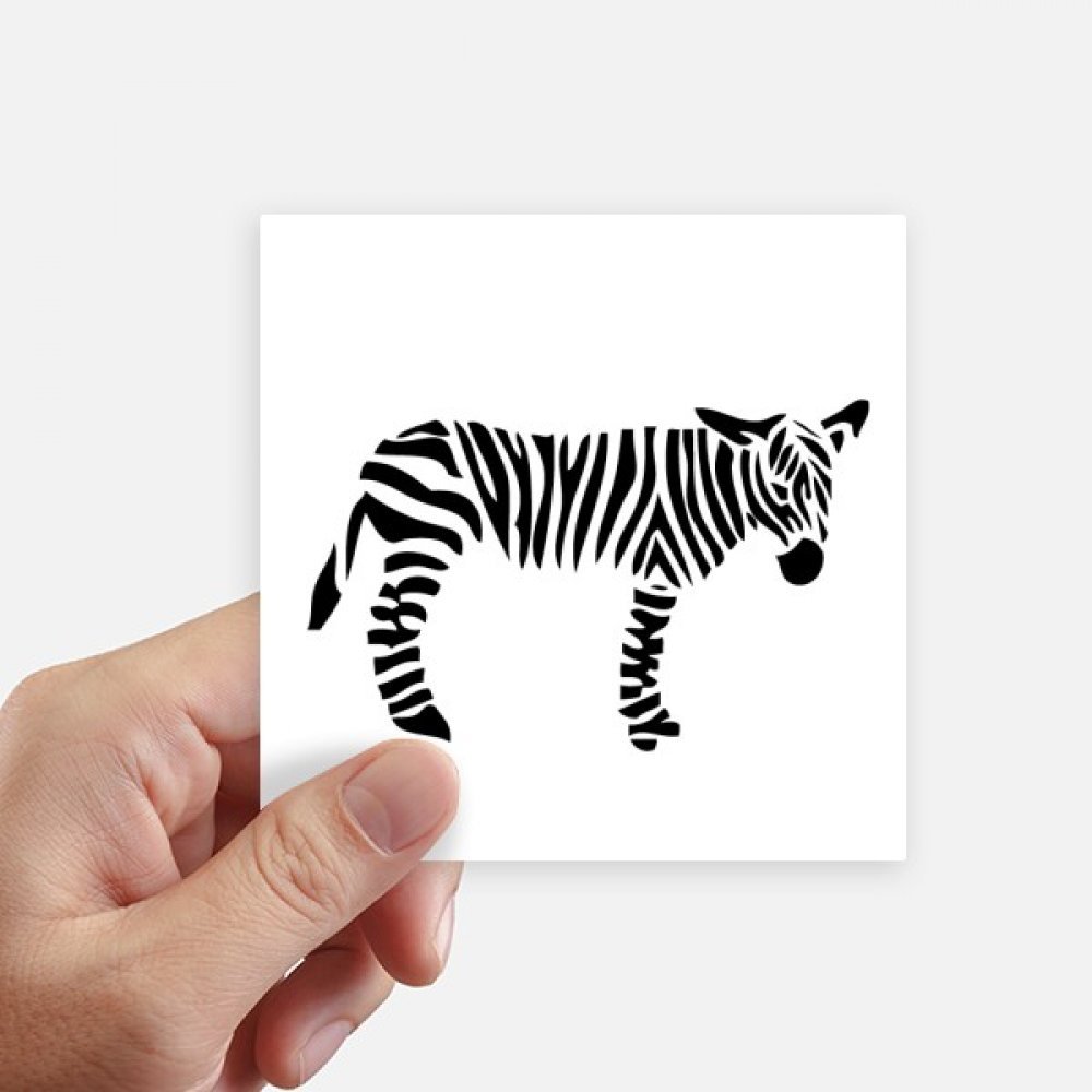 Sticker zèbre noir carré 10cm DIYthinker lot de 8 décalcomanies pour pc