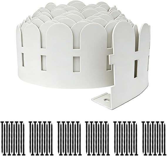 Landscape Edging 20FT,5.5IN High Landscape Edging,Garden Edging Border with 30Spikes, Flexible Plastic for Flower Beds, Lawn, Yard & PathwayDurable Garden Edging Kit(White)