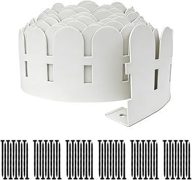 Landscape Edging 20FT,5.5IN High Landscape Edging,Garden Edging Border with 30Spikes, Flexible Plastic for Flower Beds, Lawn, Yard & PathwayDurable Garden Edging KitWhite