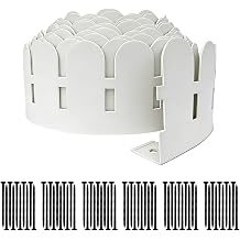 Garden Edging 49 Feet - Half Round Decorative Landscape Border Panels Set with 75pcs Installation Nails Easy to Install Corrosion-Resistant, White